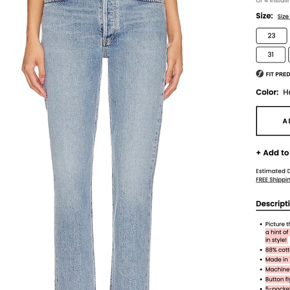 Agolde Denim - AGOLDE Riley High Rise Crop